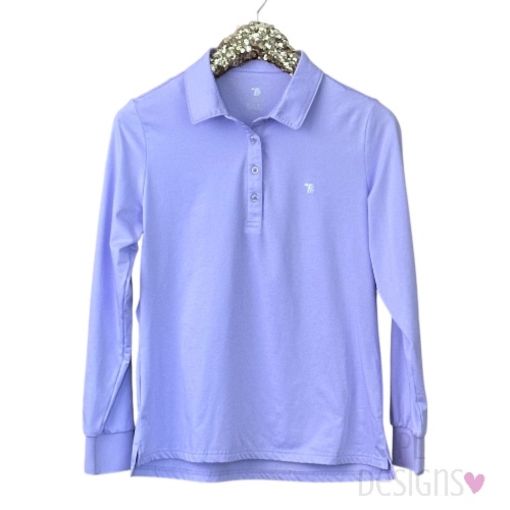 Trr Activewear Shirt Top Long Sleeve Polo Lilac Lavender Purple
